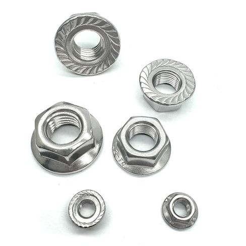 10 قطعة 304 صواميل شفة من الفولاذ المقاوم للصدأ، صواميل قفل شفة سداسية لليد اليسرى (M5x0.8mm) in Kuwait