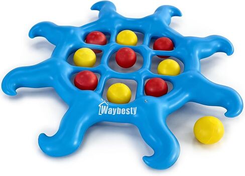 لعبة حمام السباحة العملاقة تيك تاك تو - 8 لعبة قابلة للنفخ مع 10 كرات - أساسيات الحفلات الصيفية الممتعة للأطفال والمراهقين والبالغين - مثالية لحمام السباحة والشاطئ والبحيرة والفناء الخلفي واللعب في الهواء الطلق in Kuwait