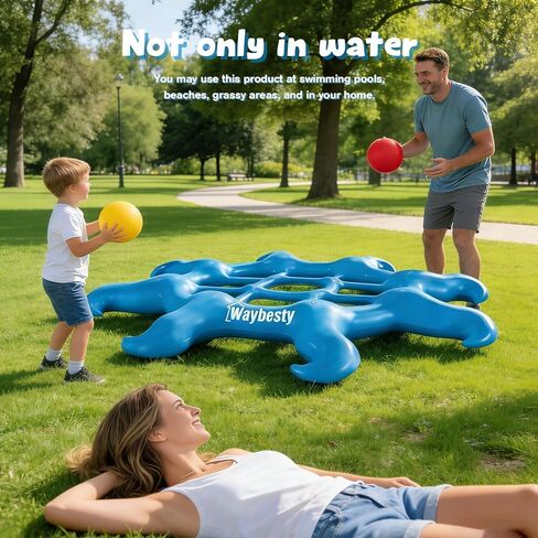 لعبة حمام السباحة العملاقة تيك تاك تو - 8 لعبة قابلة للنفخ مع 10 كرات - أساسيات الحفلات الصيفية الممتعة للأطفال والمراهقين والبالغين - مثالية لحمام السباحة والشاطئ والبحيرة والفناء الخلفي واللعب في الهواء الطلق in Kuwait