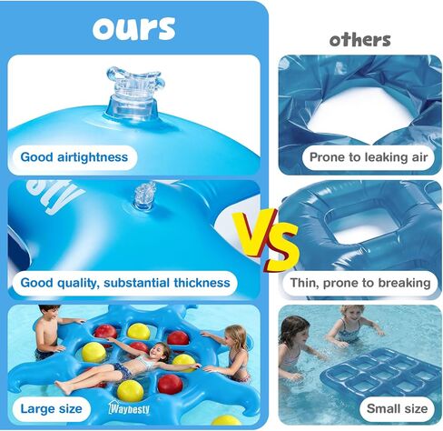 لعبة حمام السباحة العملاقة تيك تاك تو - 8 لعبة قابلة للنفخ مع 10 كرات - أساسيات الحفلات الصيفية الممتعة للأطفال والمراهقين والبالغين - مثالية لحمام السباحة والشاطئ والبحيرة والفناء الخلفي واللعب في الهواء الطلق in Kuwait