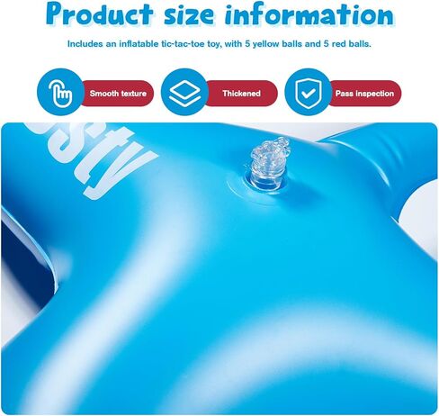 لعبة حمام السباحة العملاقة تيك تاك تو - 8 لعبة قابلة للنفخ مع 10 كرات - أساسيات الحفلات الصيفية الممتعة للأطفال والمراهقين والبالغين - مثالية لحمام السباحة والشاطئ والبحيرة والفناء الخلفي واللعب في الهواء الطلق in Kuwait
