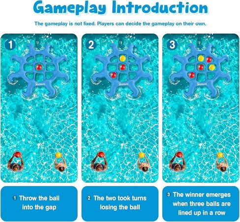 لعبة حمام السباحة العملاقة تيك تاك تو - 8 لعبة قابلة للنفخ مع 10 كرات - أساسيات الحفلات الصيفية الممتعة للأطفال والمراهقين والبالغين - مثالية لحمام السباحة والشاطئ والبحيرة والفناء الخلفي واللعب في الهواء الطلق in Kuwait