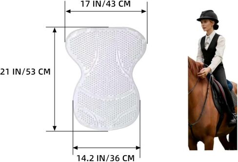 Premium Gel Saddle Pad, Silicon Saddle Pad, Anti-Slip Shock Absorbing Pad, Pressure Relief for Horse & Rider, Universal Fit for English & Western Saddles in Saudi Arabia