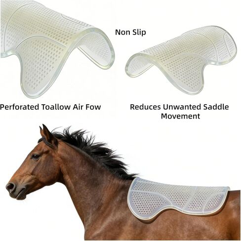 Premium Gel Saddle Pad, Silicon Saddle Pad, Anti-Slip Shock Absorbing Pad, Pressure Relief for Horse & Rider, Universal Fit for English & Western Saddles in Saudi Arabia
