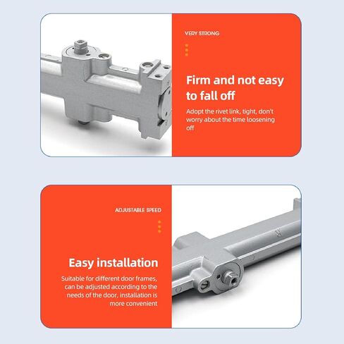 Automatic Door Closer, Aluminum Alloy Hydraulic Spring, Speed Adjustable for Commercial and Residential Doors - Durable Construction, Two Stage Speed Control, Easy Installation in Saudi Arabia