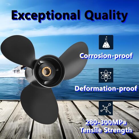 12 x 17 Aluminum Outboard Boat Propeller for BRP Johnson Evinrude OMC Stern Drive 40-70HP, 13 Spline Tooth, 763462, Compatible with Evinrude 40HP 48HP 50HP 55HP 60HP 65HP, RH in Kuwait