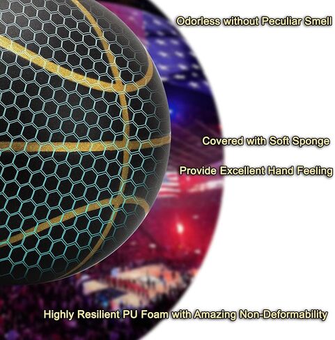 Silent Basketball Size 6 (28.5"), Textured Soft Foam Soundless Basketball for Indoor Dribbling Training, Grooved Airless Bouncy Basketball for Indoor Play in Kuwait