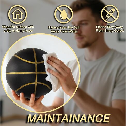 Silent Basketball Size 6 (28.5"), Textured Soft Foam Soundless Basketball for Indoor Dribbling Training, Grooved Airless Bouncy Basketball for Indoor Play in Kuwait