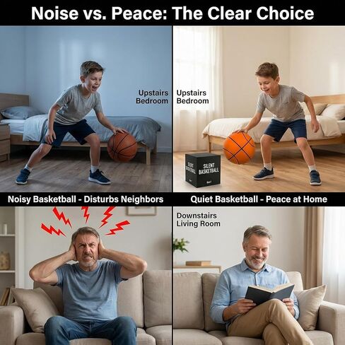 Size 5 (27.5") Silent Basketball High-Density Soft Foam and Low Noise Indoor Training Ball Easy Grip Highly Elastic Practice Ball in Saudi Arabia