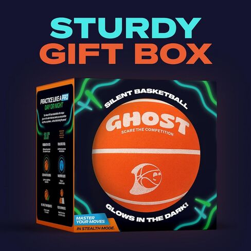 كرة السلة الصامتة المتوهجة في الظلام من Funstuff، مقاس 7 (29.5 بوصة)، كرة سلة إسفنجية هادئة للأطفال والتدريب، بدون هواء، ناعمة in Kuwait