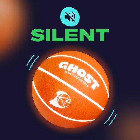 كرة السلة الصامتة المتوهجة في الظلام من Funstuff، مقاس 7 (29.5 بوصة)، كرة سلة إسفنجية هادئة للأطفال والتدريب، بدون هواء، ناعمة in Kuwait