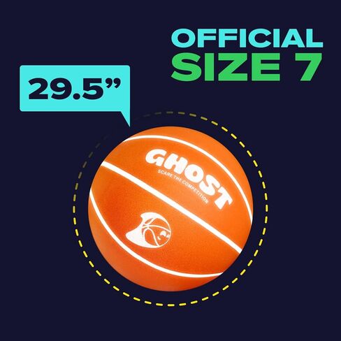 كرة السلة الصامتة المتوهجة في الظلام من Funstuff، مقاس 7 (29.5 بوصة)، كرة سلة إسفنجية هادئة للأطفال والتدريب، بدون هواء، ناعمة in Kuwait