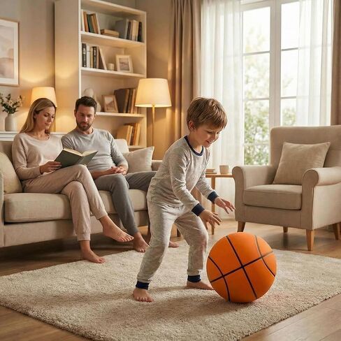 Size 3(22") Silent Basketball High-Density Soft Foam and Low Noise Indoor Training Ball Easy Grip Highly Elastic Practice Ball in Saudi Arabia