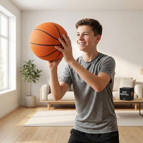 Size 3(22") Silent Basketball High-Density Soft Foam and Low Noise Indoor Training Ball Easy Grip Highly Elastic Practice Ball in Saudi Arabia