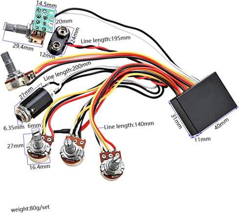 BESPORTBLE Bass Active Preamp Circuit for Guitar and Bass Replacement Circuit Kit Design for Musicians Suitable for DIY Refitting and Enhancing Sound in Saudi Arabia