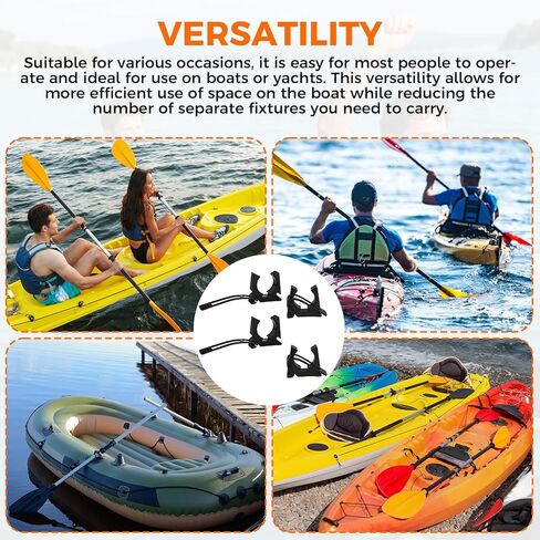 ETZ 4 PCS Boat Hook Holder, Black Rubber Quick Release Oar & Pole Holders, Fits 3/4" to 2" Diameter, Marine Spring Clips Replacement for SOF-LOC, for Gaff, Paddle, Anchor, Push Pole, Boat Net in Kuwait