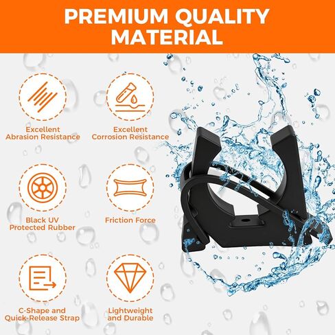 ETZ 4 PCS Boat Hook Holder, Black Rubber Quick Release Oar & Pole Holders, Fits 3/4" to 2" Diameter, Marine Spring Clips Replacement for SOF-LOC, for Gaff, Paddle, Anchor, Push Pole, Boat Net in Kuwait