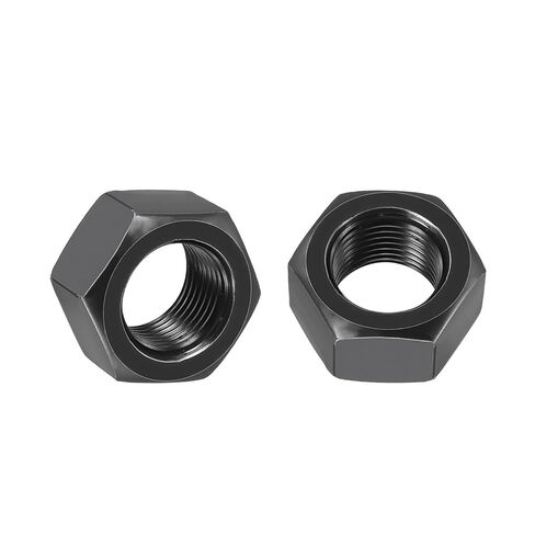 2pcs Hex Nuts - [5/8"-18] Carbon Steel Grade 8 Hardware Nuts for Mechanical Repair & Assembly, Standard Inch Fine Thread Nut, Black, ASME/ANSI B 18.2.2 in Kuwait