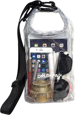 DRLOKPAK حقيبة شفافة معتمدة من الاستاد، حقيبة محفظة شفافة مقاومة للماء، حقيبة كروس جافة للحفلات الموسيقية، صالة الألعاب الرياضية، حفلات التخرج، السفر في الهواء الطلق، حفلات نادي الشاطئ in Kuwait