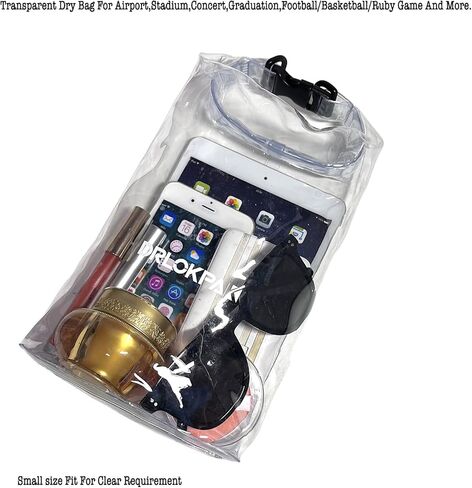 DRLOKPAK حقيبة شفافة معتمدة من الاستاد، حقيبة محفظة شفافة مقاومة للماء، حقيبة كروس جافة للحفلات الموسيقية، صالة الألعاب الرياضية، حفلات التخرج، السفر في الهواء الطلق، حفلات نادي الشاطئ in Kuwait