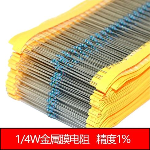100Pcs 1/4W Metal Film Resistor 7.5 8.2 9.1 75 82 91 750 820 910 R Ohm K M 1% Five-Color Ring Resistance 7R5 8R2 9R1 75K 91K 82K(1.1K) in Saudi Arabia