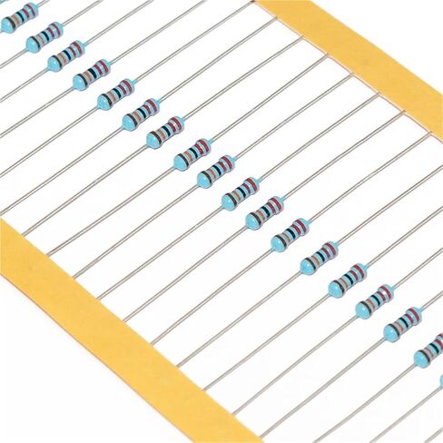 100 قطعة 1/4 واط معدن مقاوم من غشاء 7.5 8.2 9.1 75 82 91 750 820 910 R أوم K M 1% خمسة ألوان حلقة المقاومة 7R5 8R2 9R1 75K 91K 82K(1.1K) in Kuwait