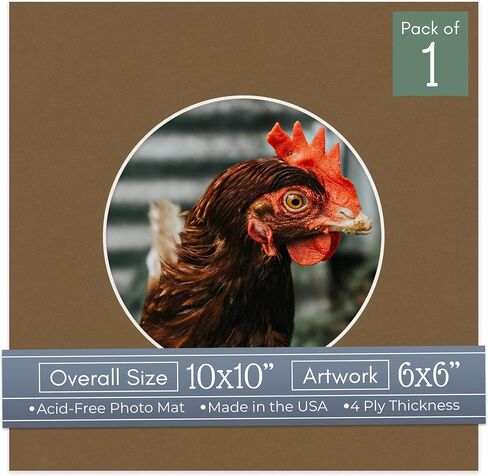 Countryarthouse Blight Yellow Acid Free 10x10 Dirce Picture Frame حصيرة مع قطع شطبة بيضاء ل 6 × 6 صور - يناسب إطار 10x10 - حزمة 1 matboard in Kuwait