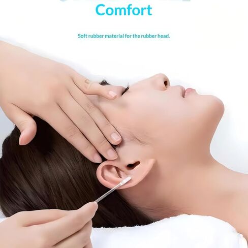 (1 Box, 24 Pcs) Upgraded Earwax Removal Adhesive Swabs/Sticky Ear Cleaners for Adults & Kids, Reusable Soft, Gentle Sticky Ear Cleaning Stick, Portable Ear Pick for Effective Earwax Removal in Kuwait