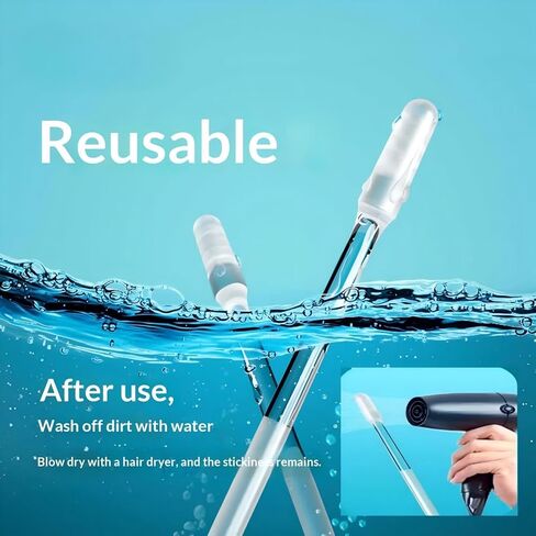 (1 Box, 24 Pcs) Upgraded Earwax Removal Adhesive Swabs/Sticky Ear Cleaners for Adults & Kids, Reusable Soft, Gentle Sticky Ear Cleaning Stick, Portable Ear Pick for Effective Earwax Removal in Kuwait