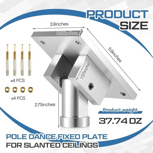 Universal Pole Dance Fixed Plate for Slanted Ceilings Top Plate Pole Dance Accessory for Home More Safety and Stability in Kuwait
