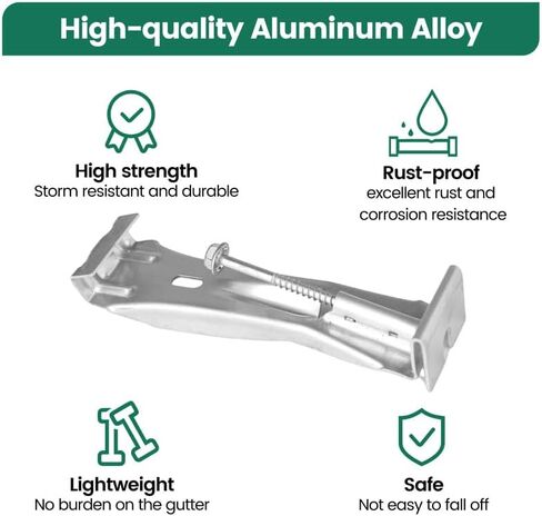 Benfar 25Pack 6 Inch Gutter Hangers Hidden Gutter Brackets Fastener with Pre-Inserted Screw K-Style Aluminum Rain Hangers Rust Resistant Screw Clip Heavy Duty for Repairing Sagging BR06 in Kuwait