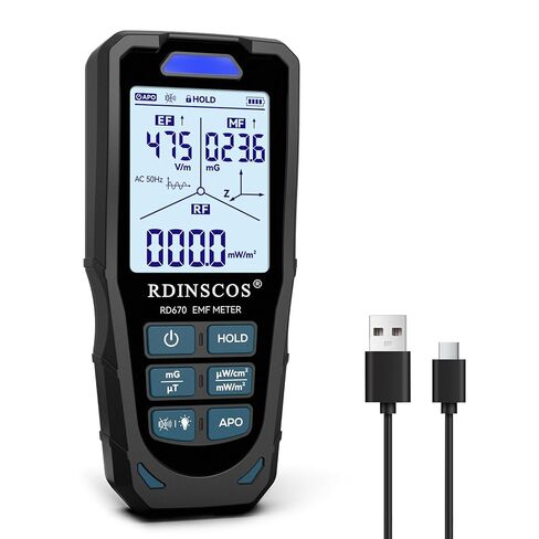 كاشف EMF، اكتشف جميع الأنواع الثلاثة من مجال الإشعاع الكهرومغناطيسي في مقياس EMF واحد لشبكة 5G، وأبراج الخلايا، والواي فاي والعدادات الذكية، وقارئ EMF لمعدات صيد الأشباح في المنزل والمكتب in Kuwait