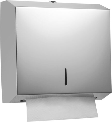 Yieach موزع المناشف الورقية بدون لمس على الحائط للحمام والفندق، حامل مناشف ورقية تجارية متعددة الطي من الفولاذ المقاوم للصدأ مع قفل لطي Z، مطوي، ثلاثي الطي، C، حامل مناشف اليد ثلاثي الطي in Kuwait