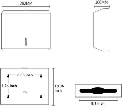 Yieach موزع المناشف الورقية بدون لمس على الحائط للحمام والفندق، حامل مناشف ورقية تجارية متعددة الطي من الفولاذ المقاوم للصدأ مع قفل لطي Z، مطوي، ثلاثي الطي، C، حامل مناشف اليد ثلاثي الطي in Kuwait