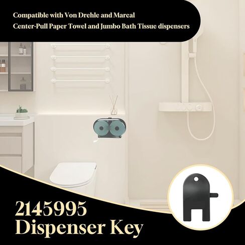 مفتاح موزع 2145995 متوافق مع المناشف الورقية ذات السحب المركزي من Von Drehle وMarcal وموزعات مناديل الحمام الكبيرة (4 عبوات) in Kuwait
