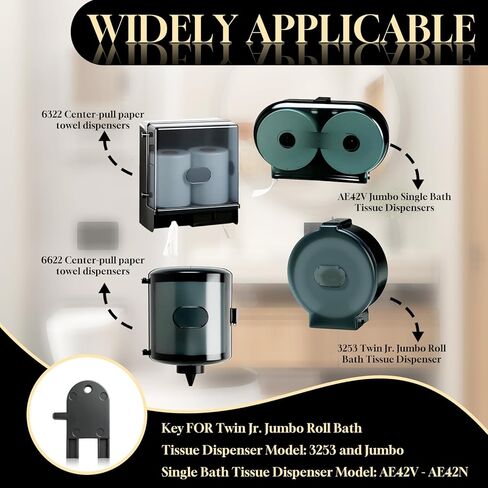 مفتاح موزع 2145995 متوافق مع المناشف الورقية ذات السحب المركزي من Von Drehle وMarcal وموزعات مناديل الحمام الكبيرة (4 عبوات) in Kuwait