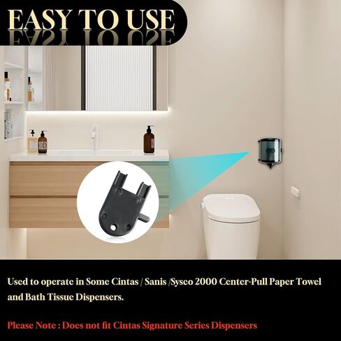 مفتاح موزع 2145995 متوافق مع المناشف الورقية ذات السحب المركزي من Von Drehle وMarcal وموزعات مناديل الحمام الكبيرة (4 عبوات) in Kuwait