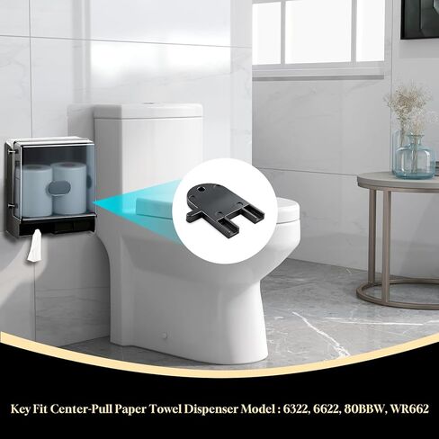 مفتاح موزع 2145995 متوافق مع المناشف الورقية ذات السحب المركزي من Von Drehle وMarcal وموزعات مناديل الحمام الكبيرة (4 عبوات) in Kuwait