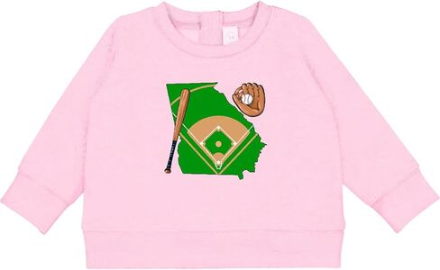 inktastic Georgia Baseball Diamond with Bat and Glove Baby Sweatshirt in Saudi Arabia