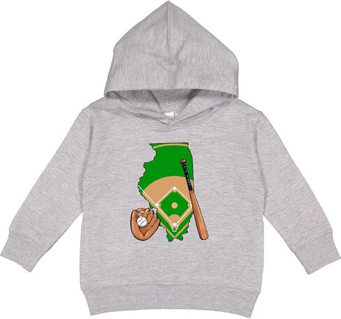 inktastic Illinois Baseball Diamond with Bat and Glove Toddler Hoodie in Saudi Arabia