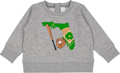 inktastic Florida Baseball Diamond with Bat and Glove Baby Sweatshirt in Saudi Arabia