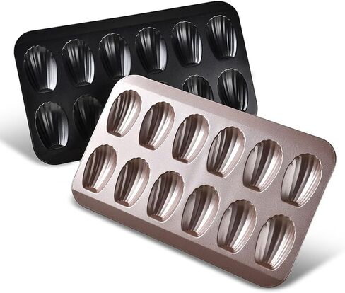 Cake and Cookie Shell Pan, 12-Cavity Stainless Steel Nonstick Bakeware for Cupcakes, for Muffins, and Homemade Desserts, Oven for Microwave Freezer Dishwasher Safe in Kuwait