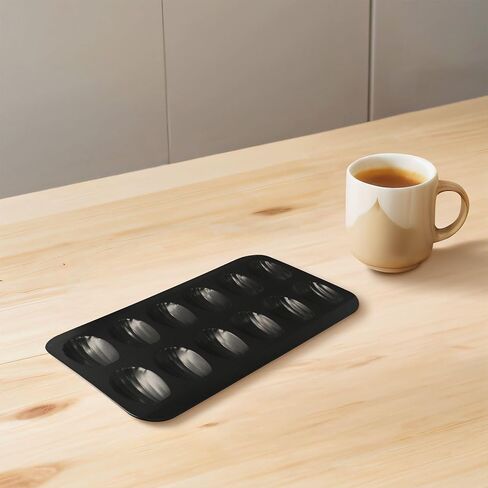 Cake and Cookie Shell Pan, 12-Cavity Stainless Steel Nonstick Bakeware for Cupcakes, for Muffins, Desserts, Oven for Microwave Freezer Dishwasher Safe, Gold in Kuwait