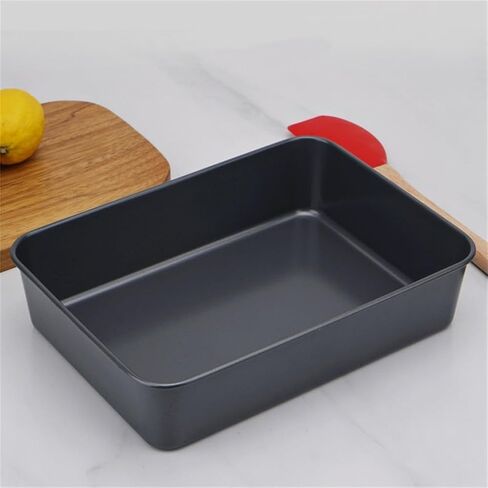 Baking Pan Carbon Steel Non-Stick Deep Brownie Tray 26x19x6cm for Oven Cakes Bread Lasagna Casseroles Roasting Vegetables Black in Kuwait