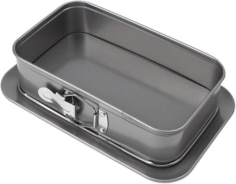 Cake Pan with Removable Bottom, Carbon Steel Rectangular Baking Tin for Cheesecake, Tiramisu, for Mousse, Pizza and for More, 28x18x6.5cm Black in Kuwait