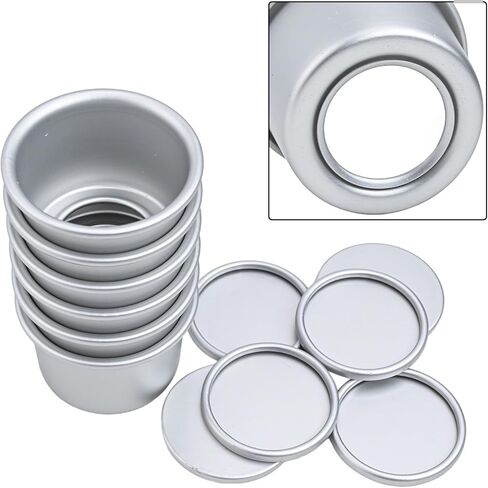 Aluminum Alloy for Mini Cake Pan Set with Removable Bottom for Baking Desserts, 2 Inch Round Pudding for Mold, Nonstick Bakeware, Pack of 6 in Kuwait