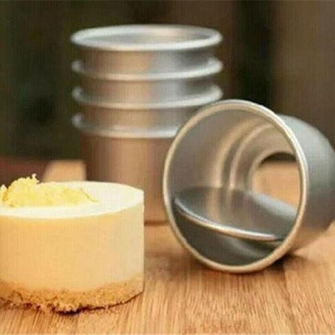 Aluminum Alloy for Mini Cake Pan Set with Removable Bottom for Baking Desserts, 2 Inch Round Pudding for Mold, Nonstick Bakeware, Pack of 6 in Kuwait