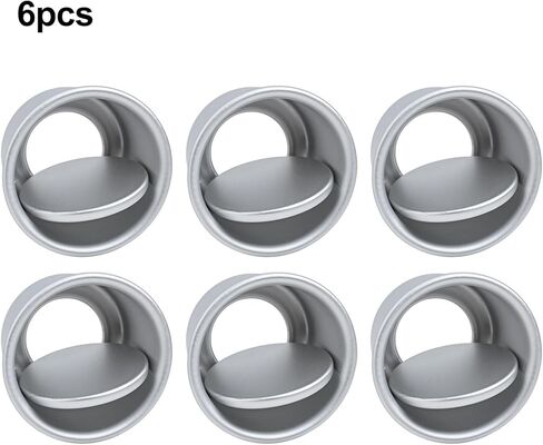 Aluminum Alloy for Mini Cake Pan Set with Removable Bottom for Baking Desserts, 2 Inch Round Pudding for Mold, Nonstick Bakeware, Pack of 6 in Kuwait