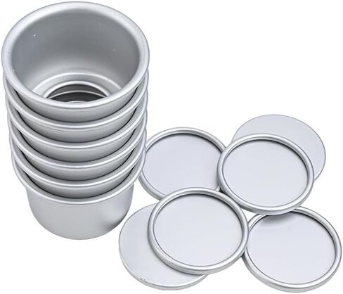 Mini Cake Pan with Removable Bottom,2 Inch Aluminum Alloy Baking Mold for Pudding DIY Dessert,Non-Adhesion Anti-Oxidation Bakeware,Easy to Clean,6/10/20 Pack in Kuwait