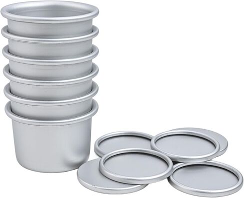 Mini Cake Pan with Removable Bottom,2 Inch Aluminum Alloy Baking Mold for Pudding DIY Dessert,Non-Adhesion Anti-Oxidation Bakeware,Easy to Clean,6/10/20 Pack in Kuwait